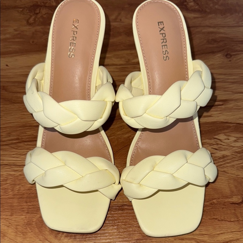 Express Women's Yellow Braided Sandals